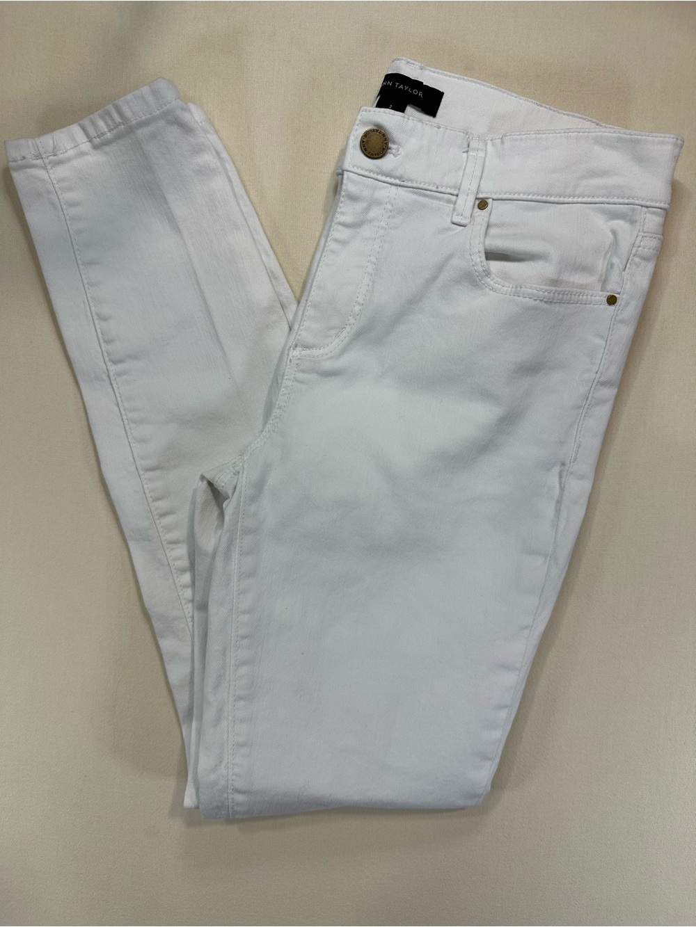 Ann Taylor White Modern Skinny Ankle Jeans Size 2 EUC